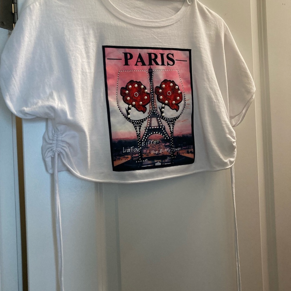 NWOT crop adjustable shirt